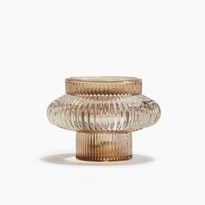 H&M Home Ribbed Candle Holder Glass